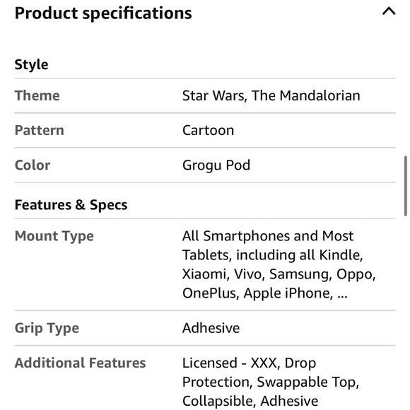 Baby Yoda PopSocket The Child Popgrip Grogu The Mandalorian - Picture 5 of 9